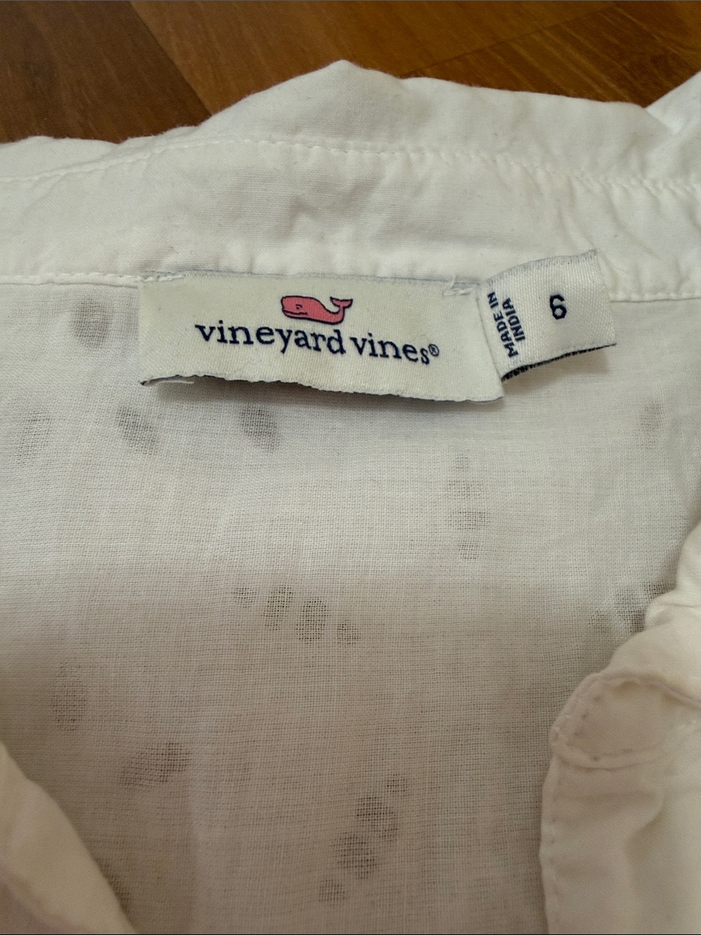 VINEYARD VINES MARGO WHITE EYELET CAP SLEEVE POLO DRESS WOMENS SZ 6 - Picture 3 of 8